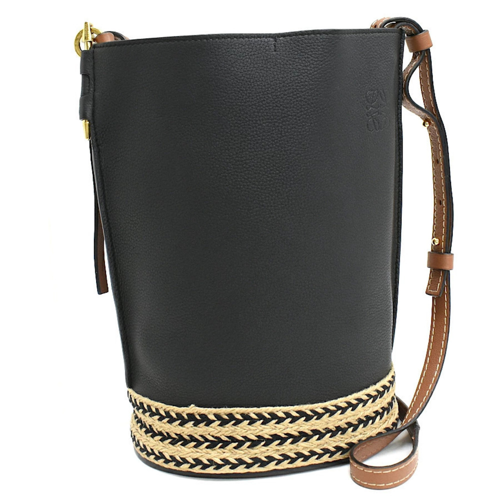 Loewe Gate Bag Shoulder Brown Crossbody Anagram Leather Black Bucket - Picture 2 of 8